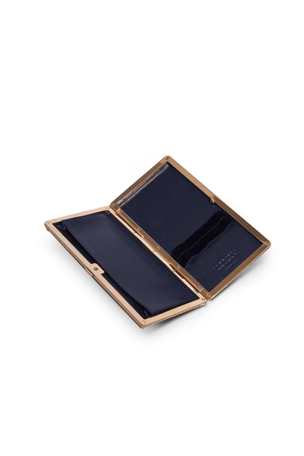 Gabriela Hearst Callas Clutch In Navy Nappa Leather
