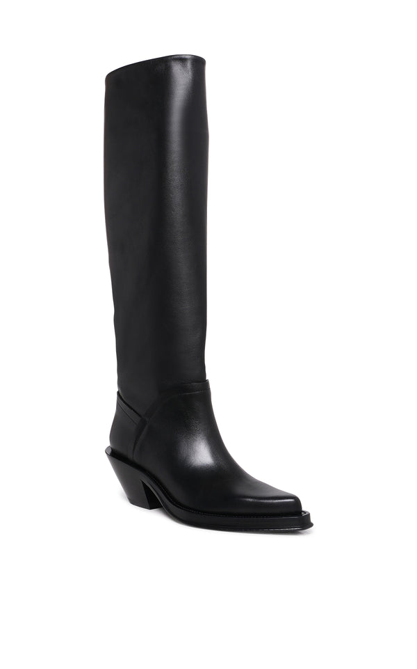 Gabriela Hearst Camero Knee-High Cowboy Boot In Black Leather