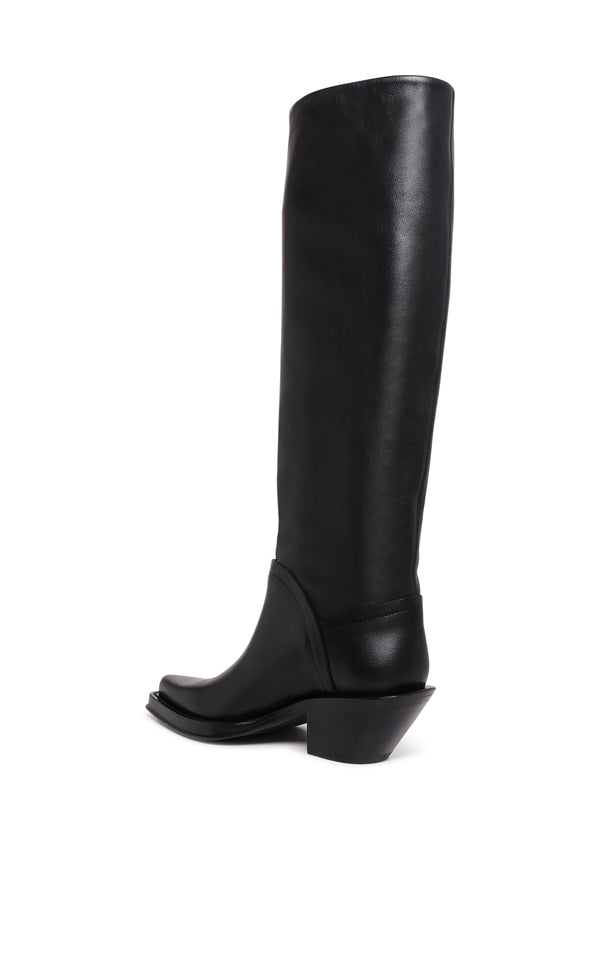 Gabriela Hearst Camero Knee-High Cowboy Boot In Black Leather