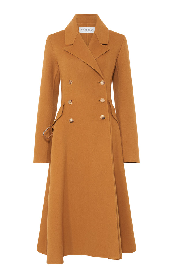 gabriela hearst Cantwell Coat in Yellow Ochre Double-Face Recycled Cashmere
