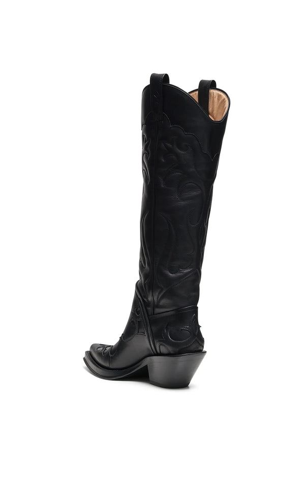 Gabriela Hearst Capitana Cowboy Boot In Black Leather