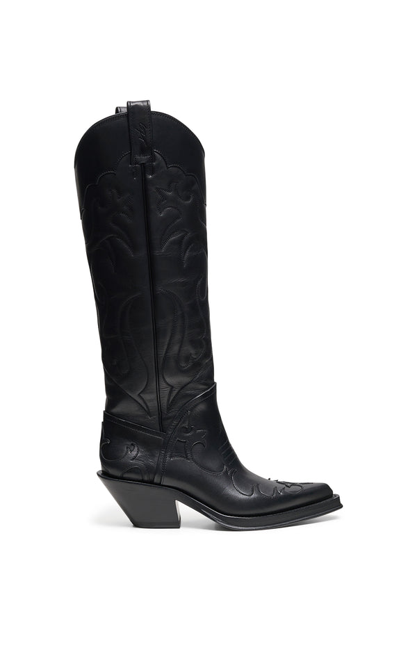 Gabriela Hearst Capitana Cowboy Boot In Black Leather