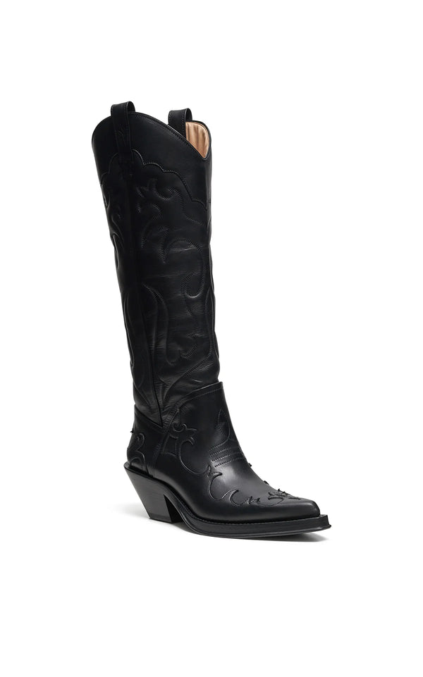 Gabriela Hearst Capitana Cowboy Boot In Black Leather