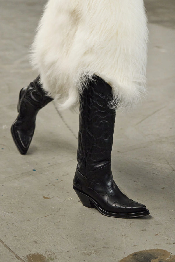 Gabriela Hearst Capitana Cowboy Boot In Black Leather