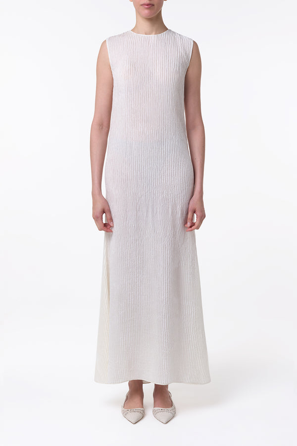 Gabriela Hearst Carling Maxi Dress In Ivory Plisse Silk