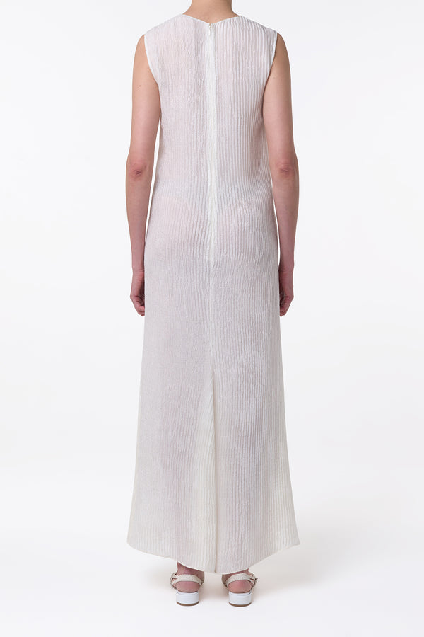 Gabriela Hearst Carling Maxi Dress In Ivory Plisse Silk