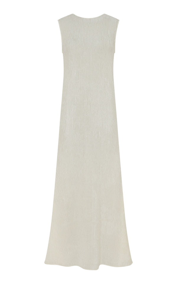gabriela hearst Carling Maxi Dress in Ivory Plisse Silk