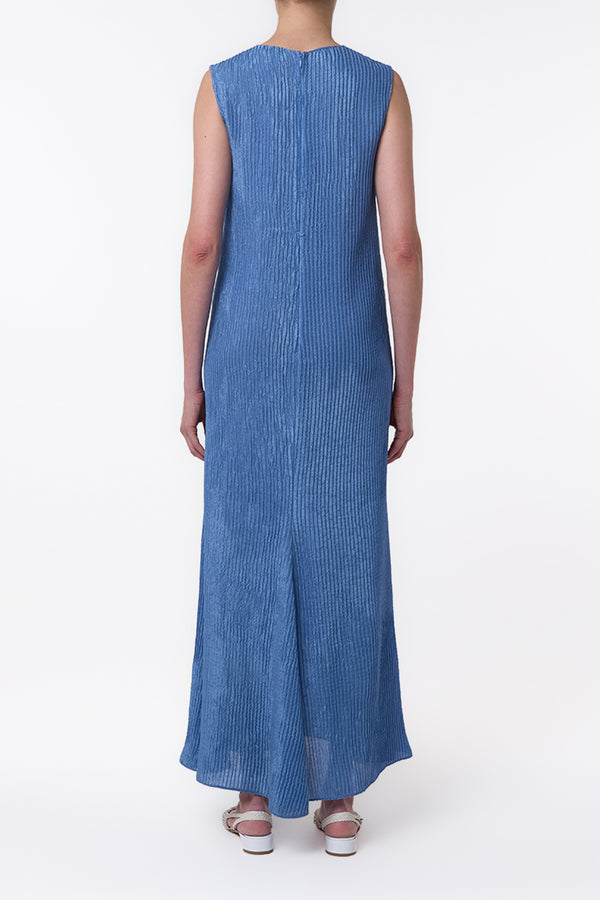 Gabriela Hearst Carling Maxi Dress In Sky Plisse Silk