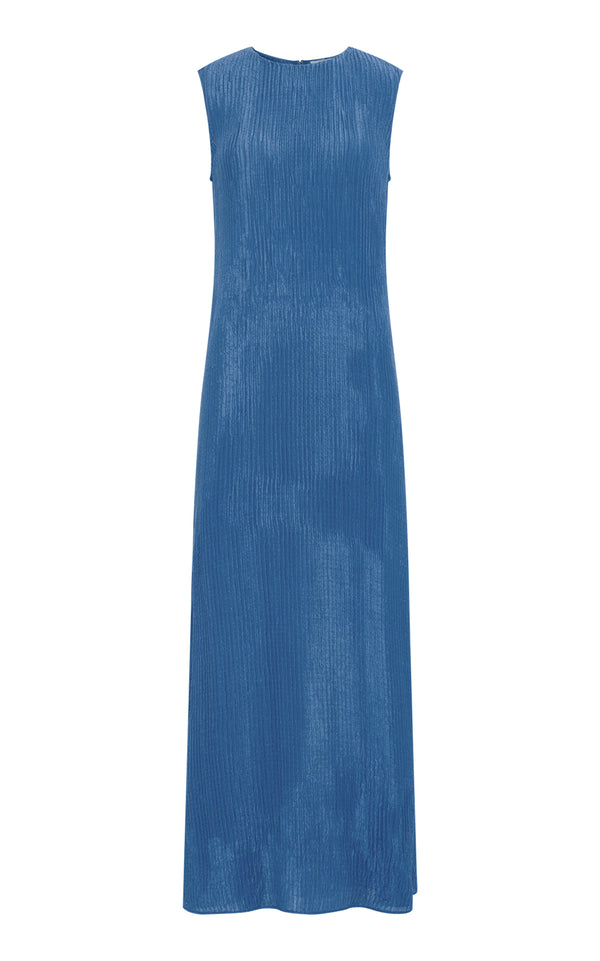 gabriela hearst Carling Maxi Dress in Sky Plisse Silk