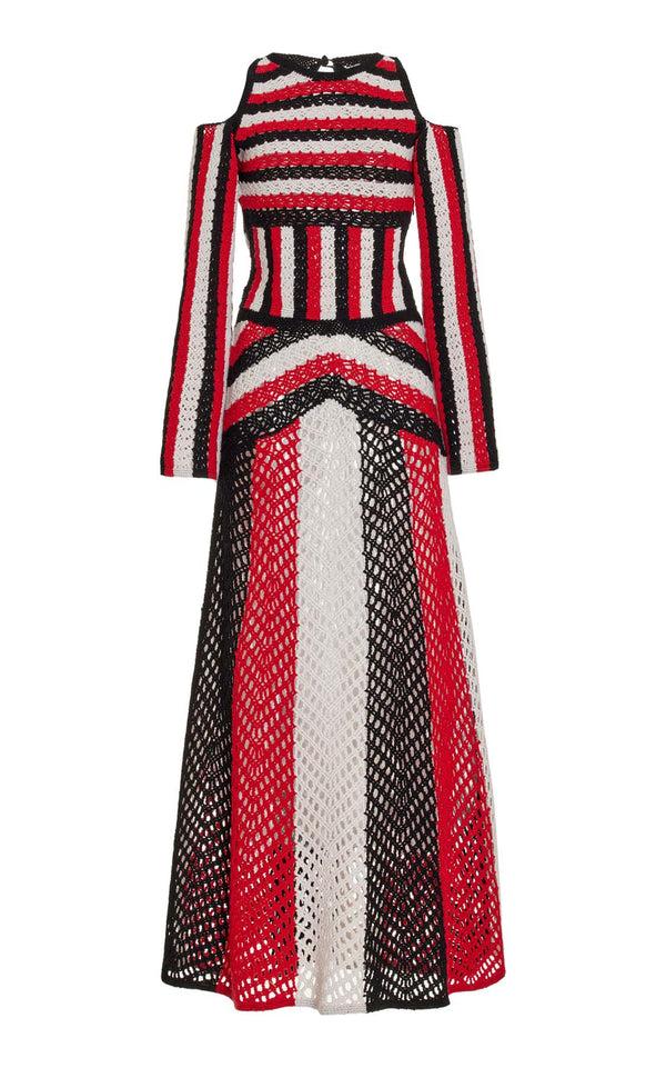 gabriela hearst Carr Macrame Dress in Red Multi Wool