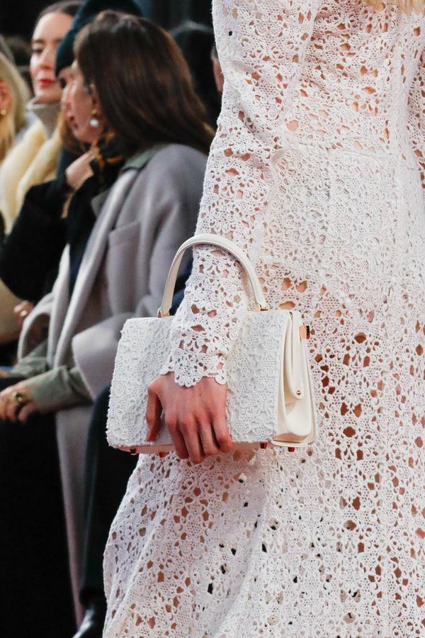 Gabriela Hearst Carrington Bag In Ivory Cashmere Lace