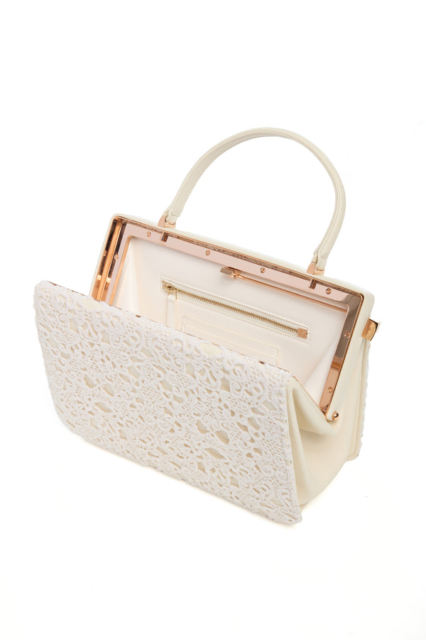 Gabriela Hearst Carrington Bag In Ivory Cashmere Lace