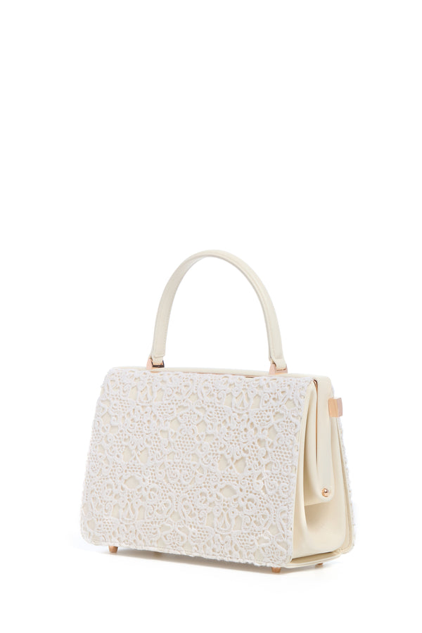 Gabriela Hearst Carrington Bag In Ivory Cashmere Lace
