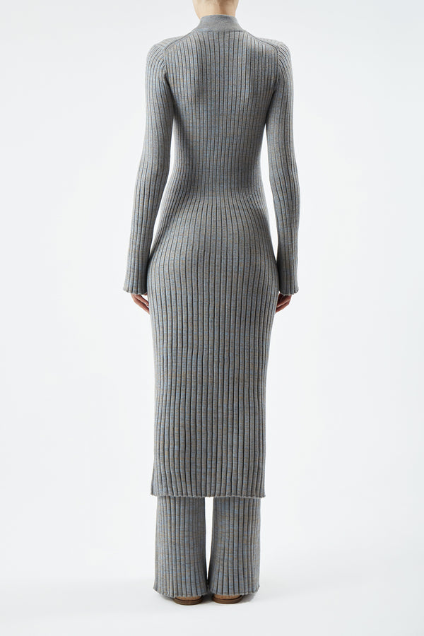 Gabriela Hearst Castor Knit Dress In Light Blue Melange Cashmere