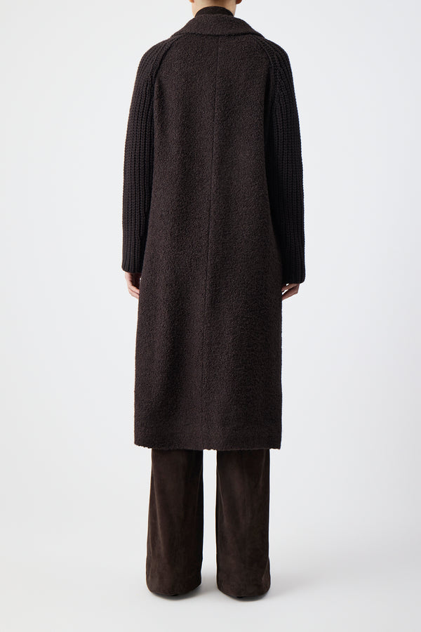 Gabriela Hearst Charles Coat In Chocolate Recycled Cashmere Boucle