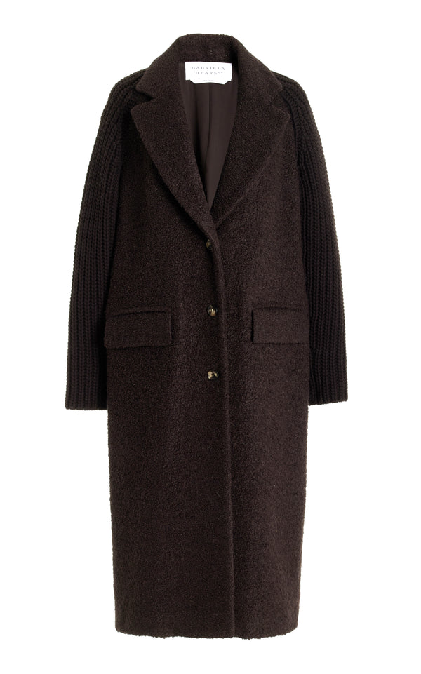 gabriela hearst Charles Coat in Chocolate Recycled Cashmere Boucle