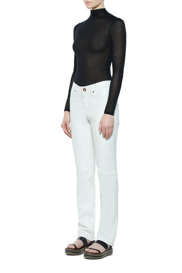 Gabriela Hearst Charles Pant In White Nappa Leather