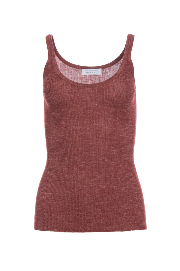 gabriela hearst Cinxia Knit Tank Top in Burnt Sienna Cashmere Silk with Hemp