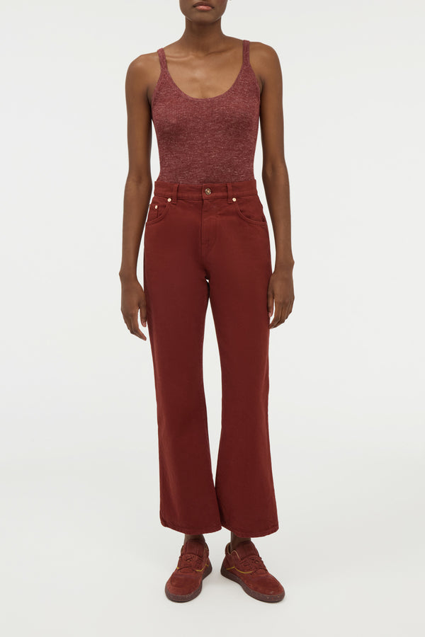Gabriela Hearst Cinxia Knit Tank Top In Burnt Sienna Cashmere Silk With Hemp