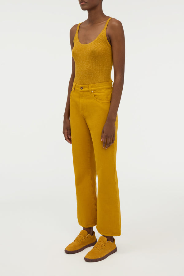 Gabriela Hearst Cinxia Knit Tank Top In Golden Birch Cashmere Silk With Hemp