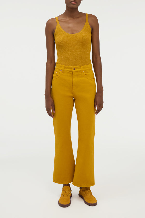 Gabriela Hearst Cinxia Knit Tank Top In Golden Birch Cashmere Silk With Hemp