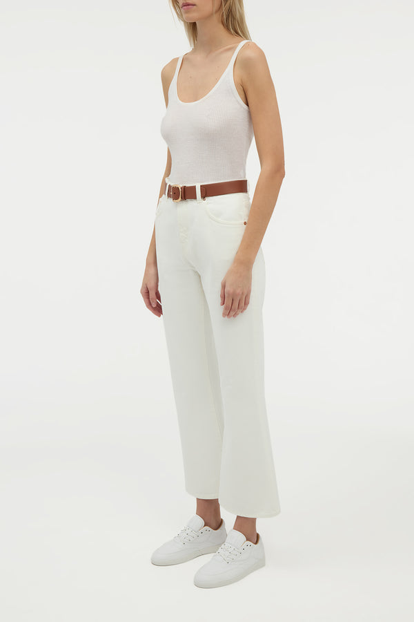 Gabriela Hearst Cinxia Knit Tank Top In Ivory Cashmere Silk With Hemp