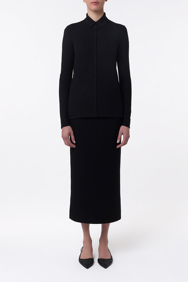 Gabriela Hearst Circe Knit Maxi Skirt In Black Merino Wool Cashmere