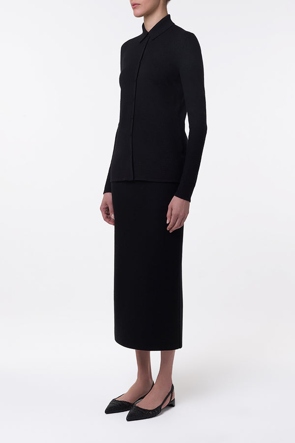 Gabriela Hearst Circe Knit Maxi Skirt In Black Merino Wool Cashmere