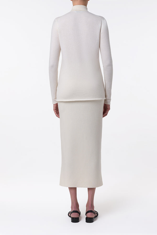 Gabriela Hearst Circe Knit Maxi Skirt In Ivory Merino Wool Cashmere