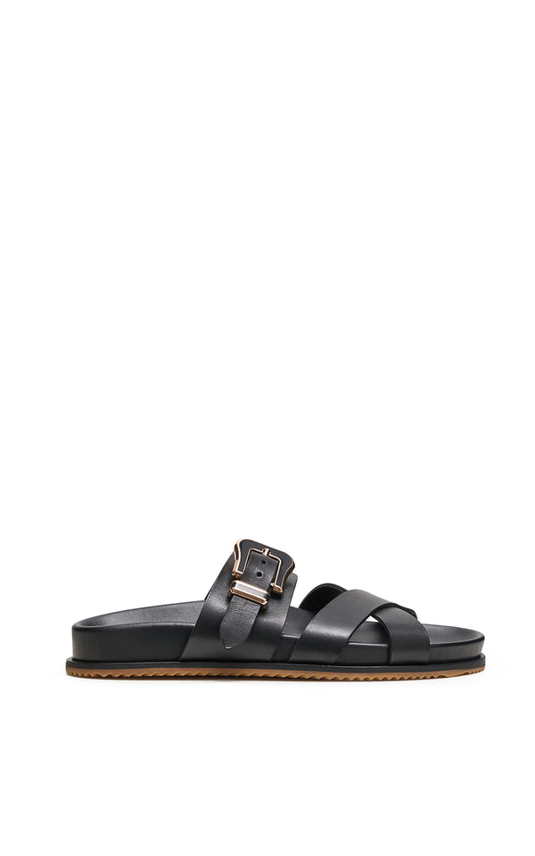 Gabriela Hearst Circe Slide Sandal In Black Leather