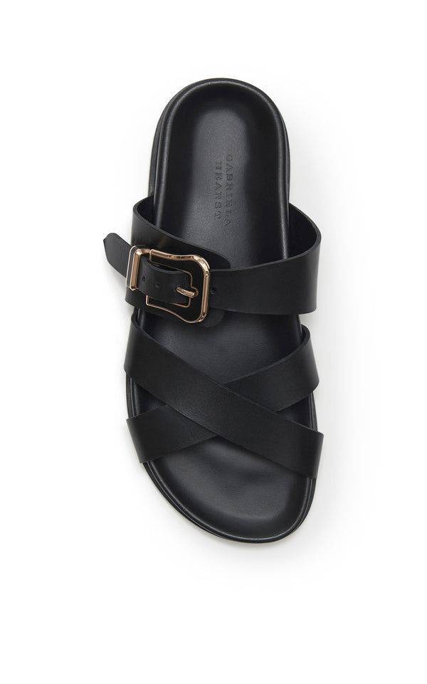 Gabriela Hearst Circe Slide Sandal In Black Leather