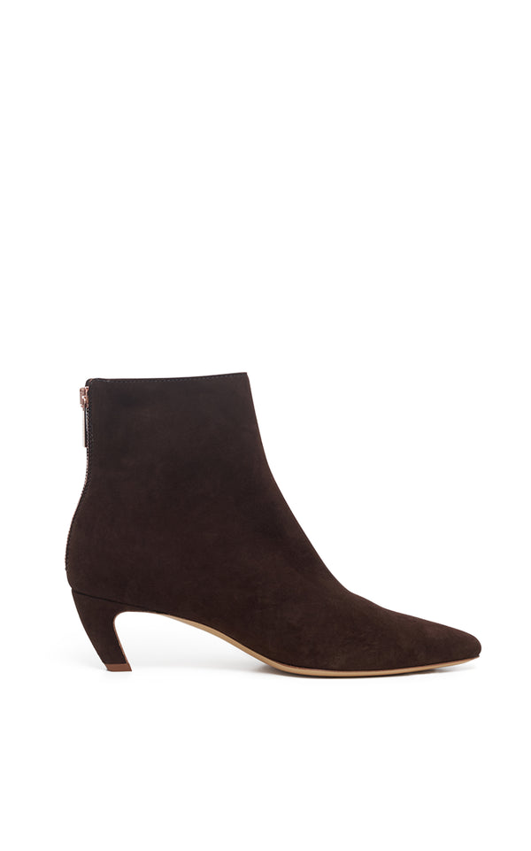 Gabriela Hearst Clayton Ankle Boot In Dark Chocolate Suede