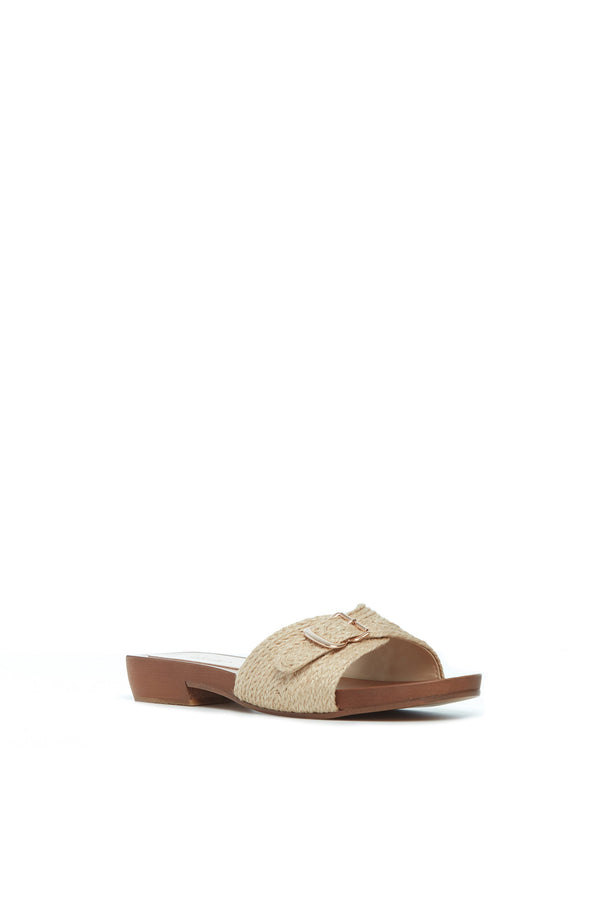 Gabriela Hearst Clover Slide Sandal In Cream Leather Jute