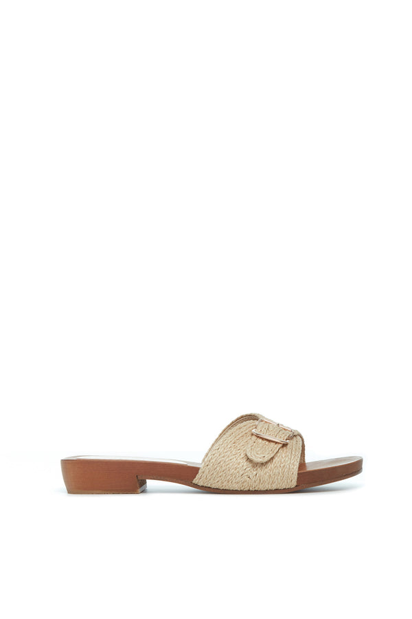 gabriela hearst Clover Slide Sandal in Cream Leather Jute