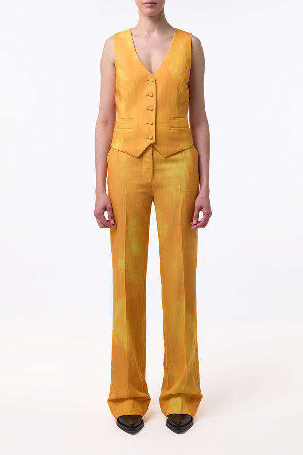 Gabriela Hearst Coleridge Vest In Cadmium Yellow Virgin Wool
