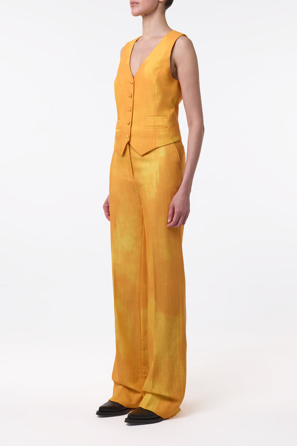 Gabriela Hearst Coleridge Vest In Cadmium Yellow Virgin Wool