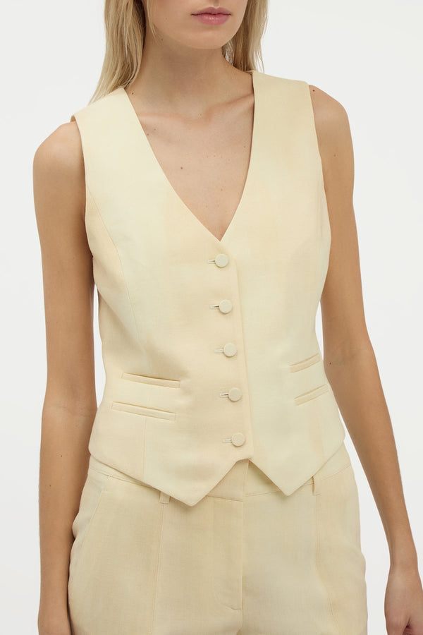 Gabriela Hearst Coleridge Vest In Ivory Virgin Wool