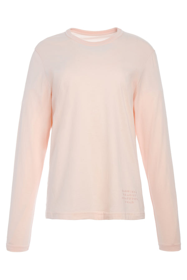 gabriela hearst Combe Long Sleeve T-Shirt in Pale Blush Fine Cotton Jersey
