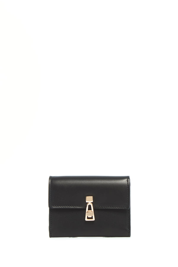 Gabriela Hearst Compact Flat Wallet In Black Leather