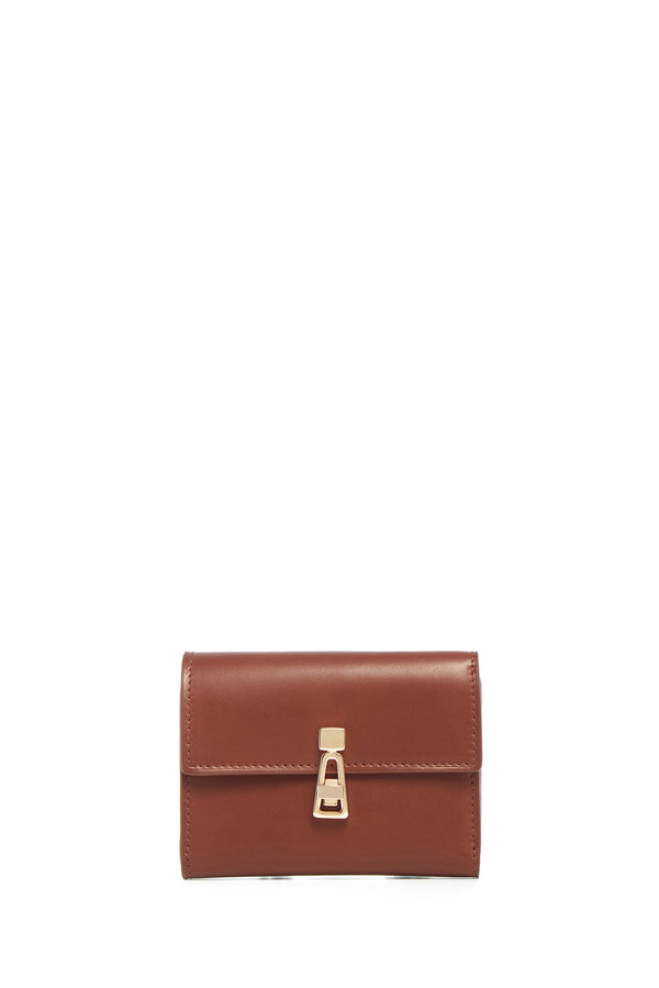 Gabriela Hearst Compact Flat Wallet In Cognac Leather