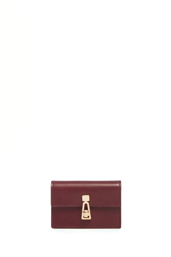 gabriela hearst Concertina Card Wallet in Bordeaux & Pink Leather