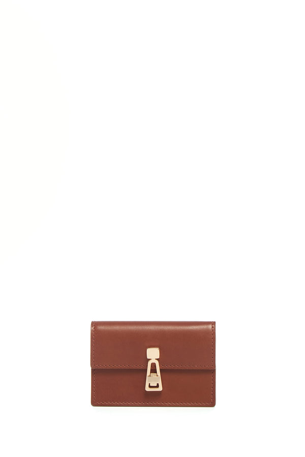 gabriela hearst Concertina Card Wallet in Cognac Leather