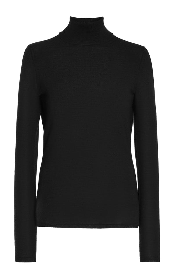 gabriela hearst Costa Knit Turtleneck in Black Cashmere Silk