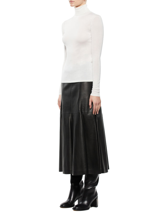 Gabriela Hearst Costa Knit Turtleneck In Ivory Cashmere Silk