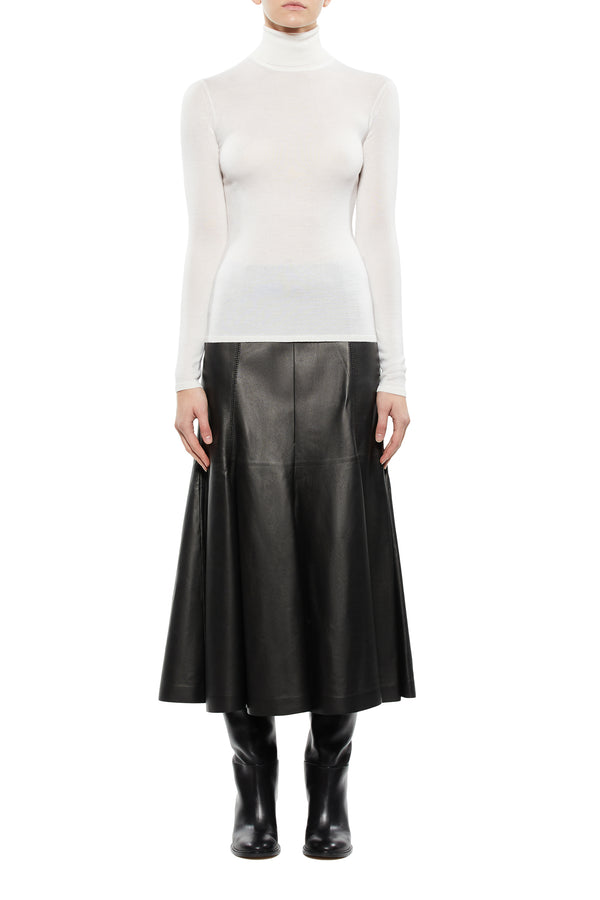 Gabriela Hearst Costa Knit Turtleneck In Ivory Cashmere Silk