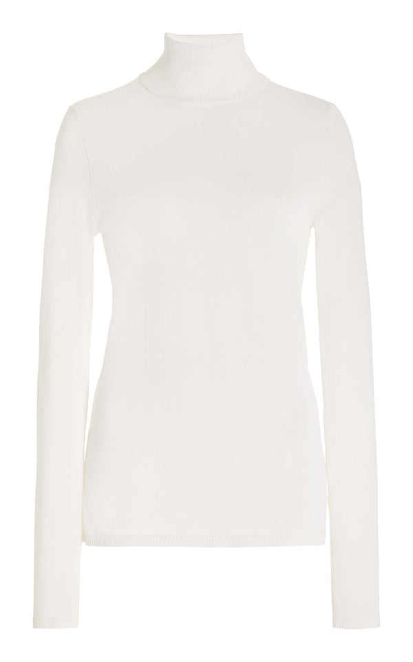 gabriela hearst Costa Knit Turtleneck in Ivory Cashmere Silk