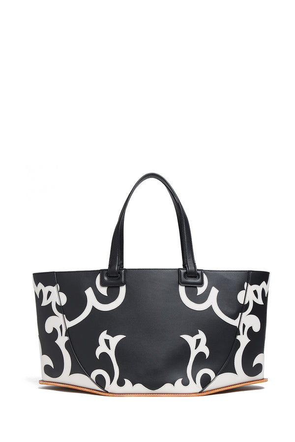 gabriela hearst Coyote Western Tote Bag in Black & Ivory Leather