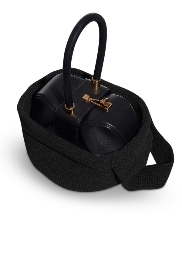 Gabriela Hearst Crossover Knit Bag In Black Cashmere