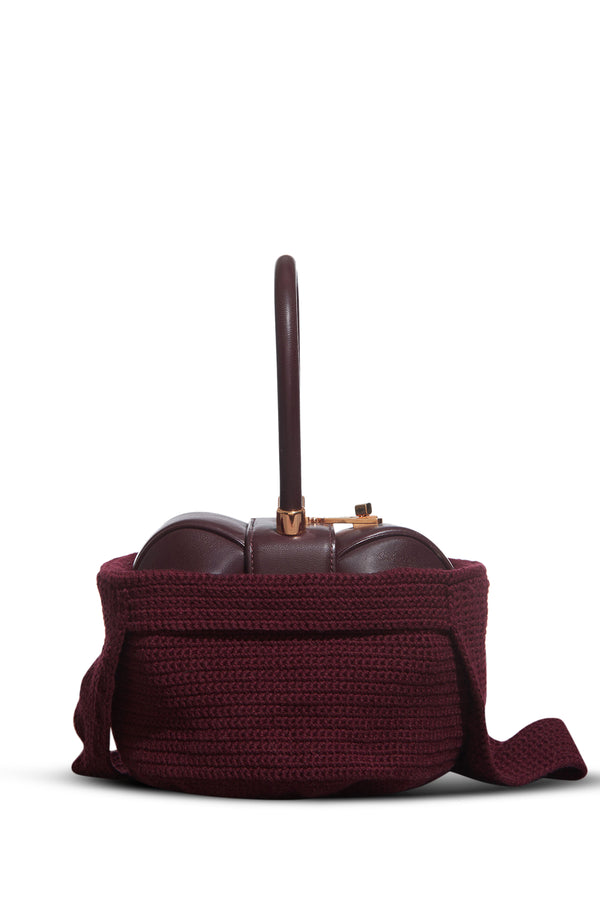 Gabriela Hearst Crossover Knit Bag In Bordeaux Cashmere