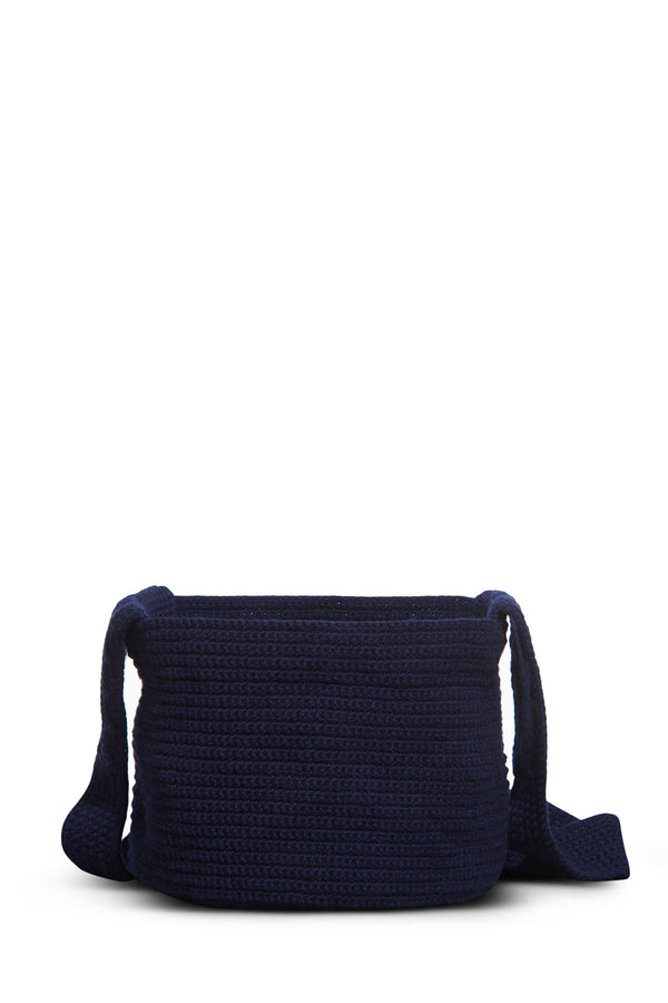 Gabriela Hearst Crossover Knit Bag In Navy Cashmere